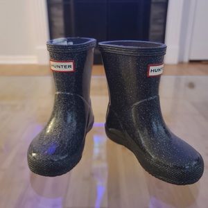 Gray glitter Hunter rain boots sz 5
